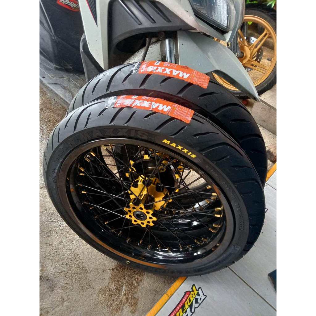 whellset rodaset supermoto crf 150L full baru velg rossi 250/300 tromol freeday ruji willwood ban ma