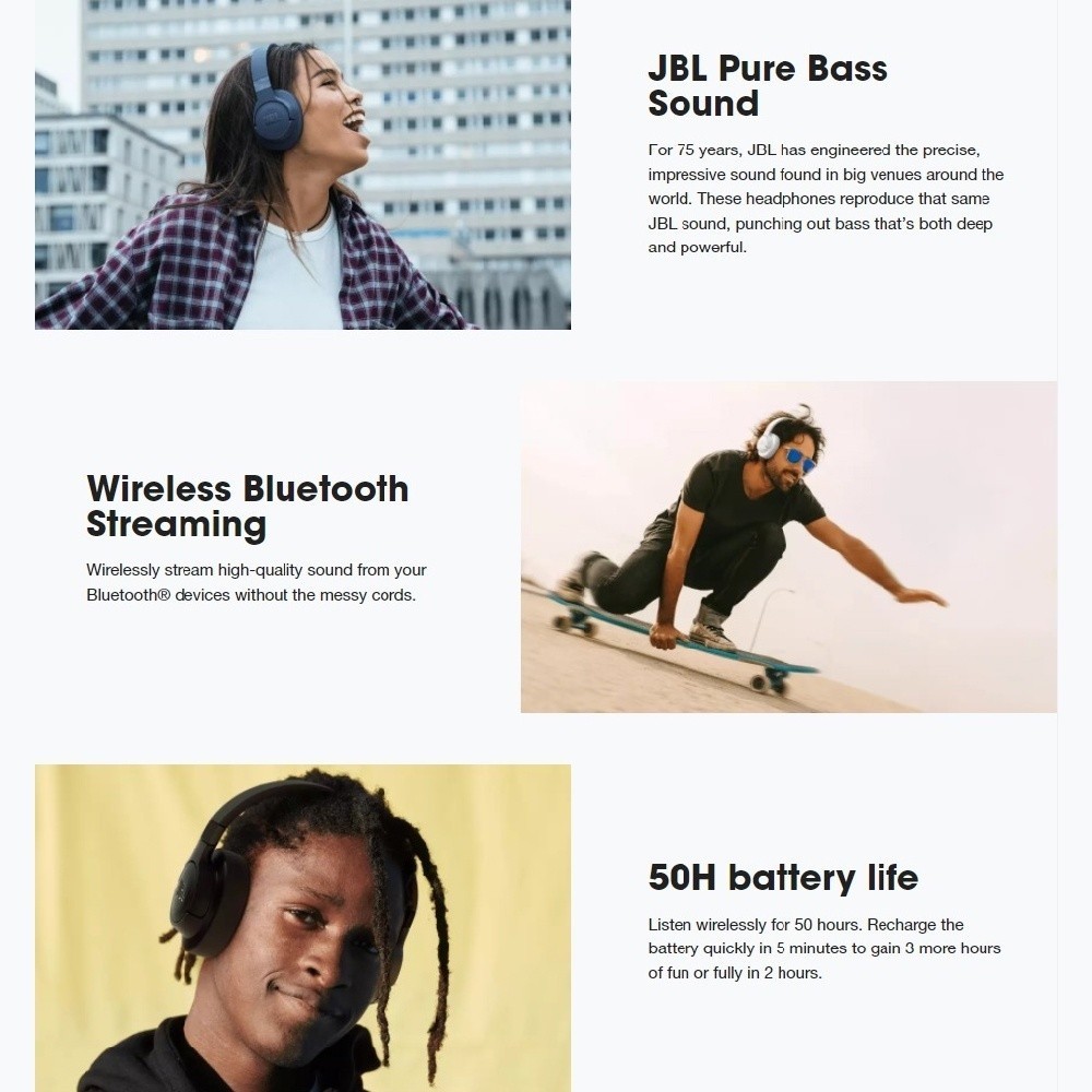 BESTPROMO JBL TUNE 700BT T700 Headphone Nirkabel dengan Suara Purebass, Headset Stereo Ekstra
