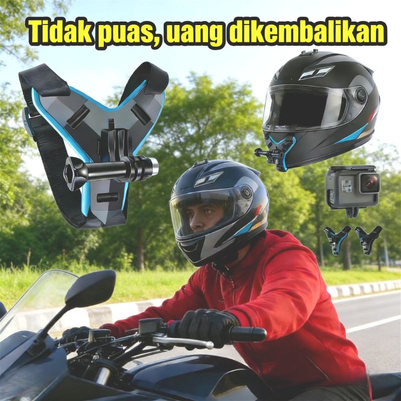 Chin Mount Helm Universal Strap untuk Kamera Aksi GoPro Hero dan DJI Osmo Action Pemasangan Mudah Ku