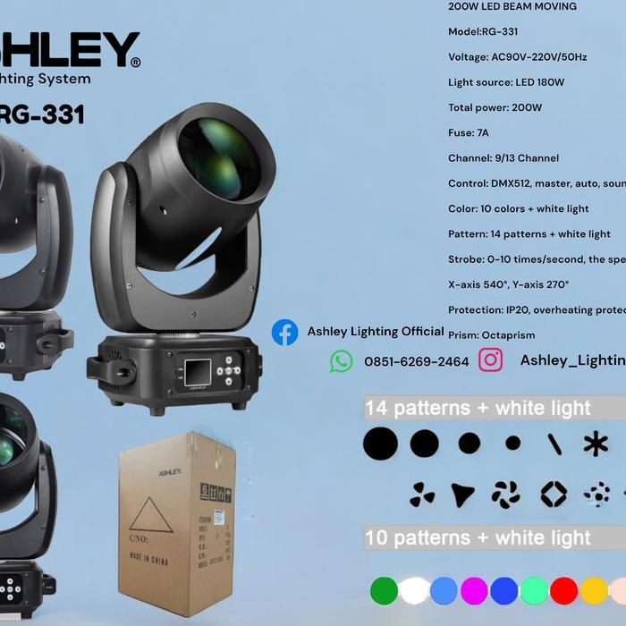 Beam Ashley RG 331 200W LED BEAM MOVING