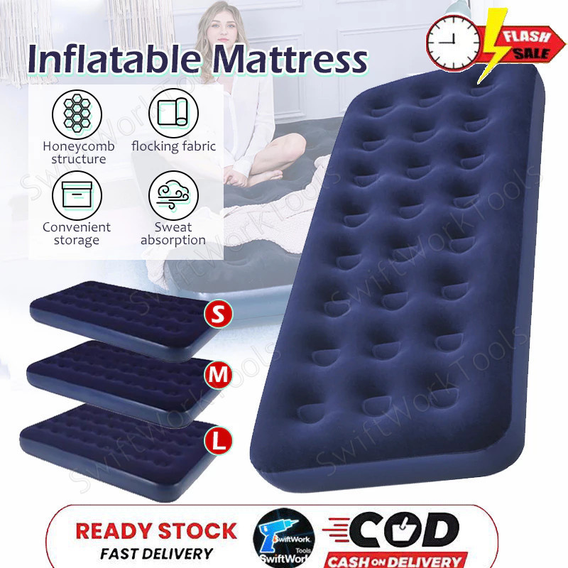 Air Bed Double Kasur Angin Bestway + pompa manual Bestway Paket Kasur Angin Double Biru/ Paket Kasur