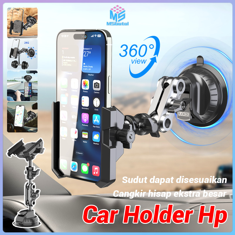 Cuci Gudang [Cod] Car Holder Hp/Bahan Alumunium Dan Abs Adjustable Premium Aksesoris Mobil Penahan