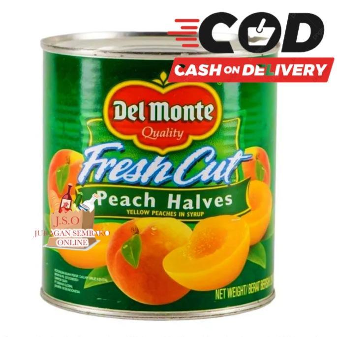 Del Monte Fresh Cut Peach Halves 825 gr / peach kaleng / buah kaleng