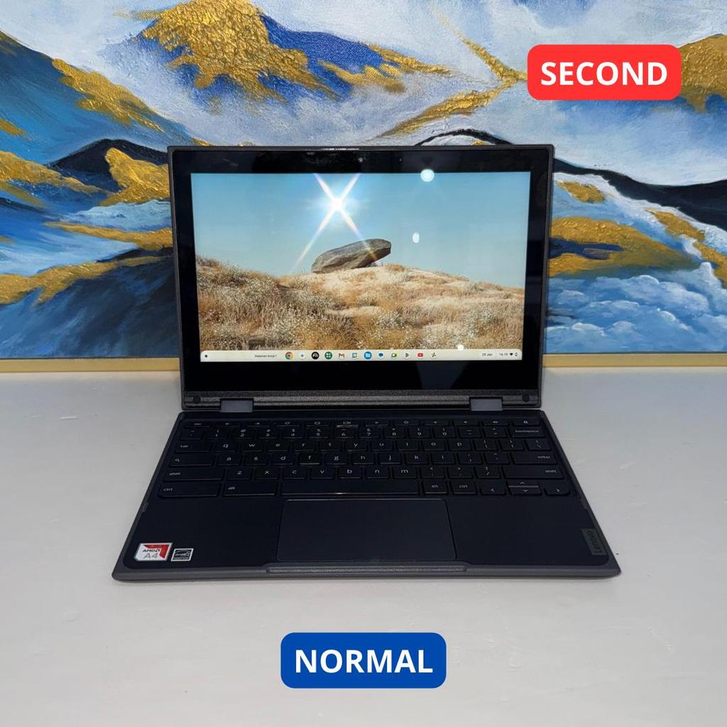 LENOVO CHROMEBOOK AMD A4 9120C 4 GB (12") LAPTOP SECOND ORIGINAL SINAR MUTIARA CELL