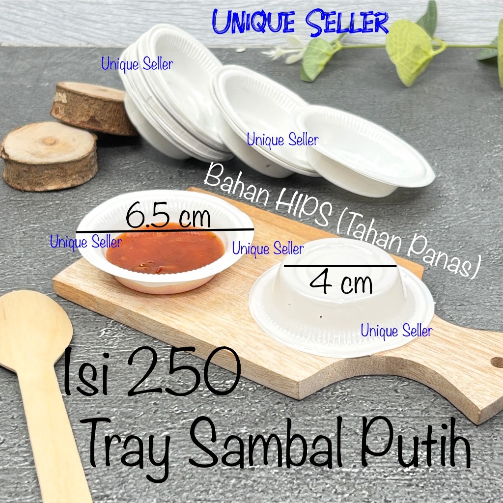 Mika Tray Sambal PUTIH isi 250 Foodgrade Tahan Panas Tray Mika Saos Tomat Kecap Sambel Bumbu Mayo