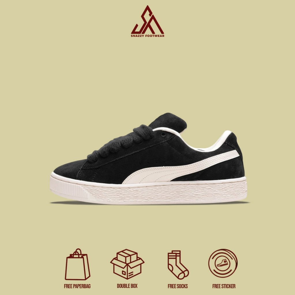 Sepatu Sneakers Pleasures Puma Classic Suede XL Black 100% Original Unisex
