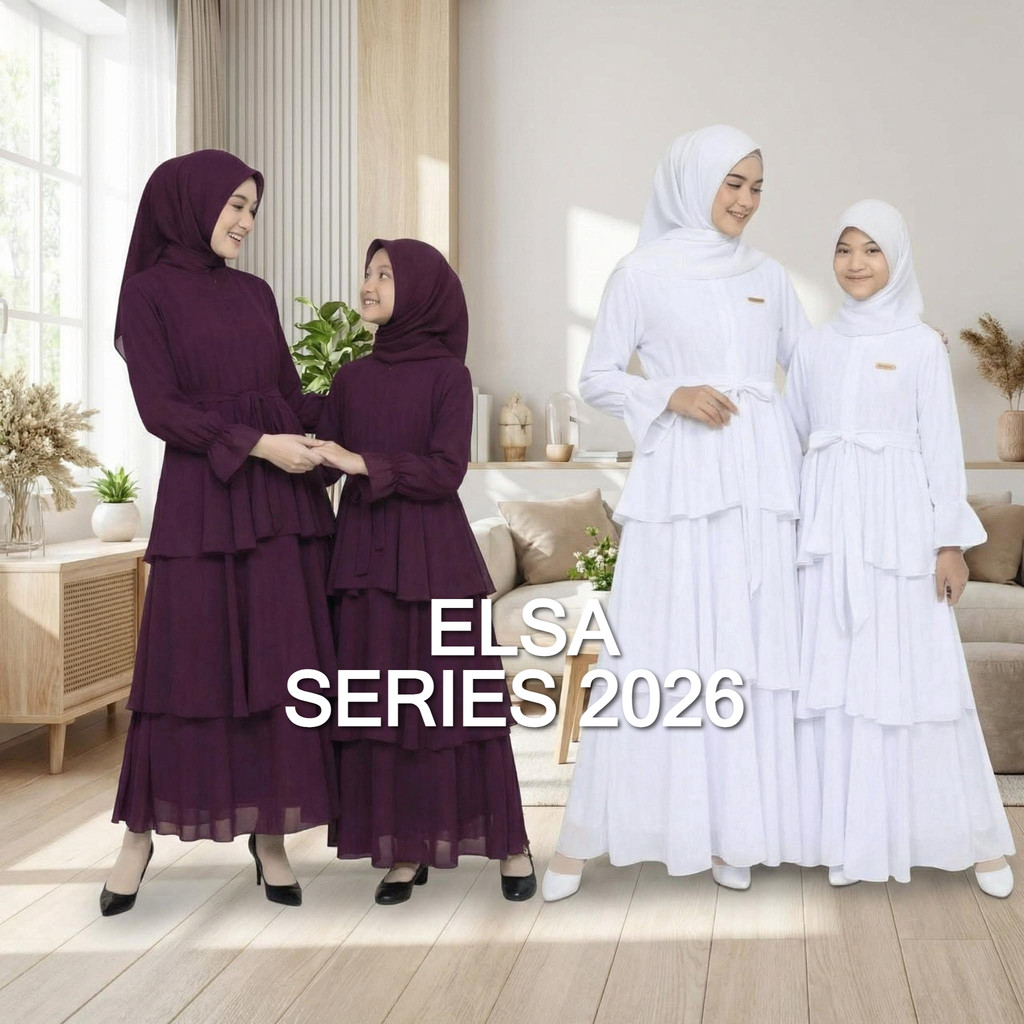 Dress Couple Ibu dan Anak Susun 3 Abaya Dewasa Couple Gamis Ibu Anak Long Dress Muslim