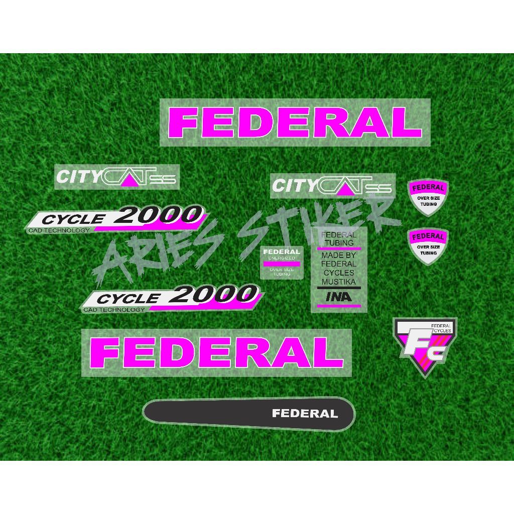 decal stiker sepeda federal city cat transparan