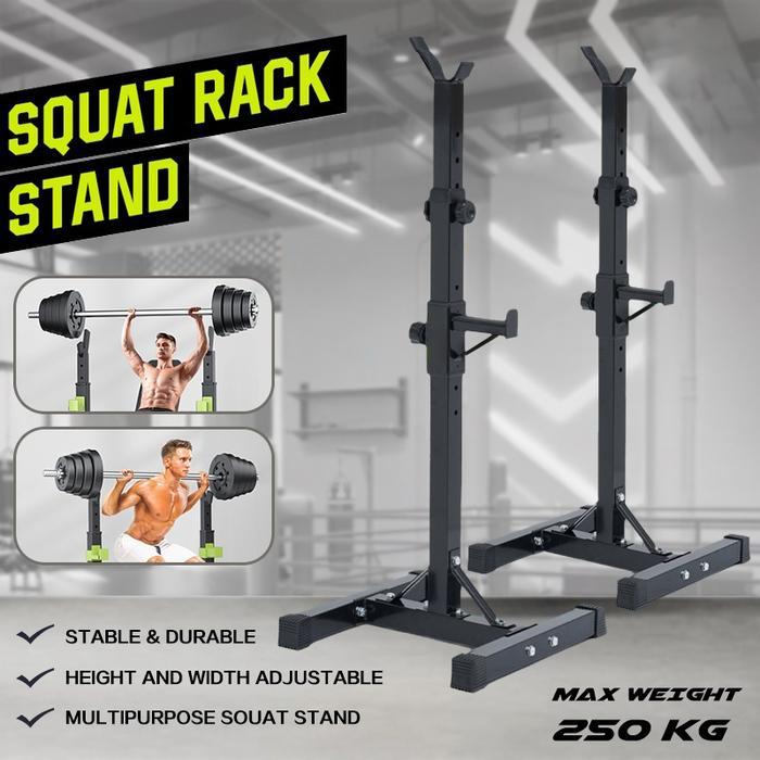 Squat Stand Barbel Rack Adjustable FitnessGym BarbellRak Squat Rack Independent  Weight Lifting Alat