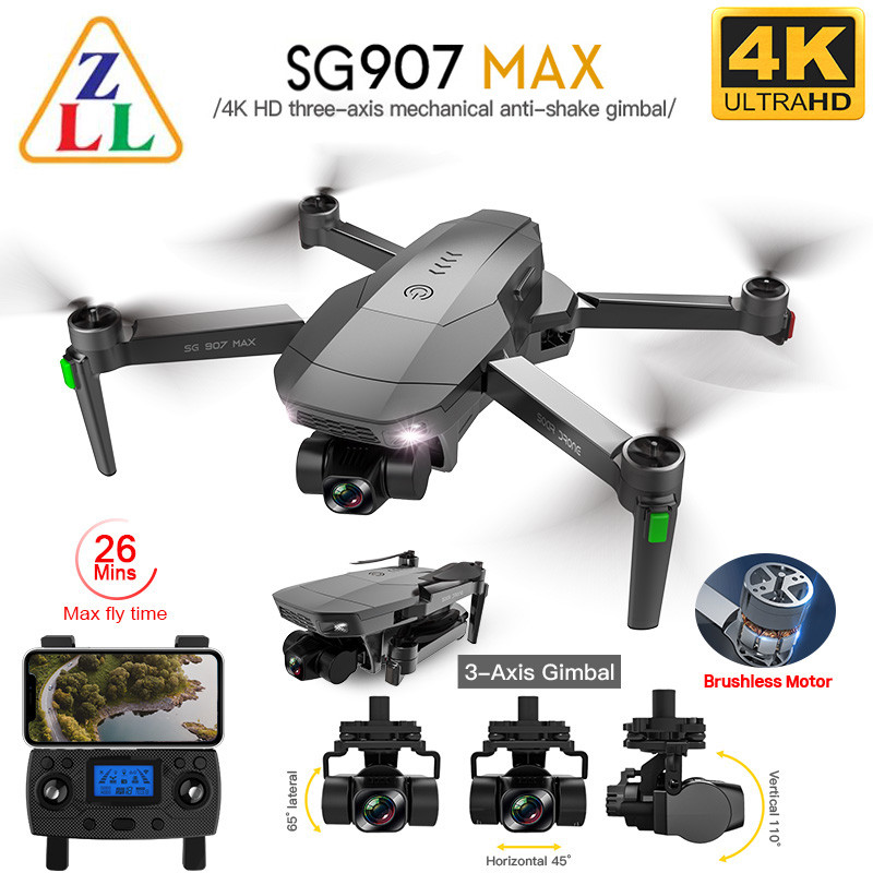 SG907 MAX GPS Professional Drone with 5G WiFi EIS 4K Camera ThreeAxis Gimbal Brushless RC Quadcopter