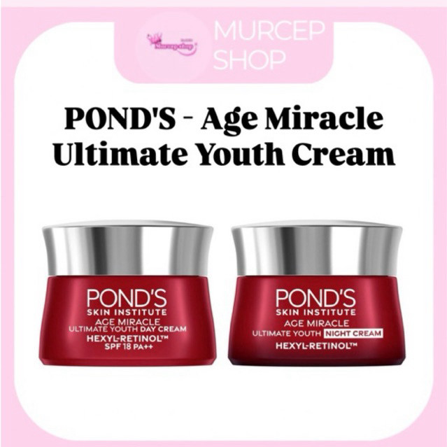 POND'S - AGE MIRACLE ULTIMATE YOUTH HEXYL RETINOL CREAM ( 20 g ) - Pelembab Wajah Day | Night PONDS