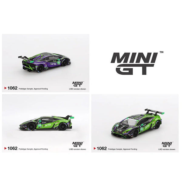 MINI GT BLISTER MGT 1062 LAMBORGHINI HURACAN GT3 EVO2 #78 2024 IMSA DAYTONA 24 HRS FORTE RACING HIJA