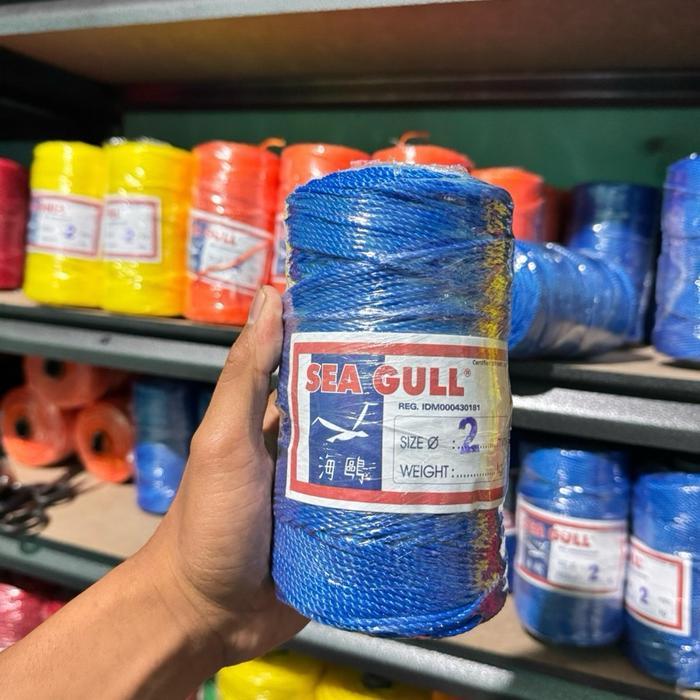 Tali Tambang 2mm 200m Biru Merk Sea Gull / Tambang Kecil - Tali Karamba / Tali Jaring Burung - Tali 
