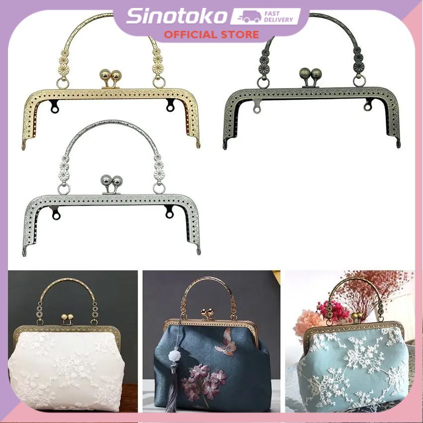 Frame Behel Tas Clutch Pesta 20cm – Bronze Gold Silver 3 Warna, Model Vintage Elegan