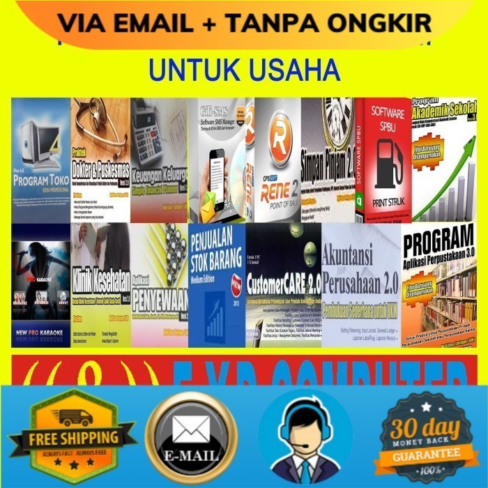 PAKET 17 PROGRAM UNLIMITED ALL PC APLIKASI SOFTWARE KASIR TOKO USAHA