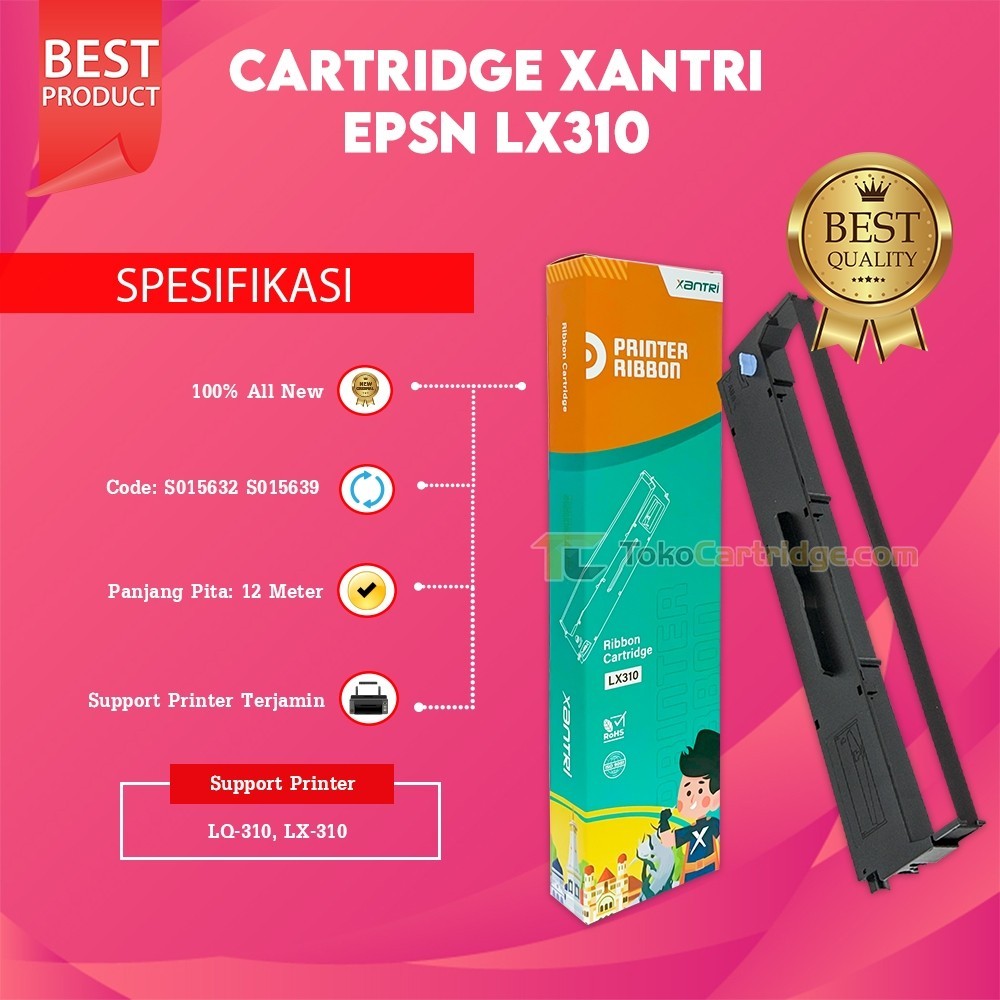 Ribbon Cartridge Compatible Printer Epson LX310 LX-310 LQ310 Cartridge Xantri Compatible LX310 | Pit