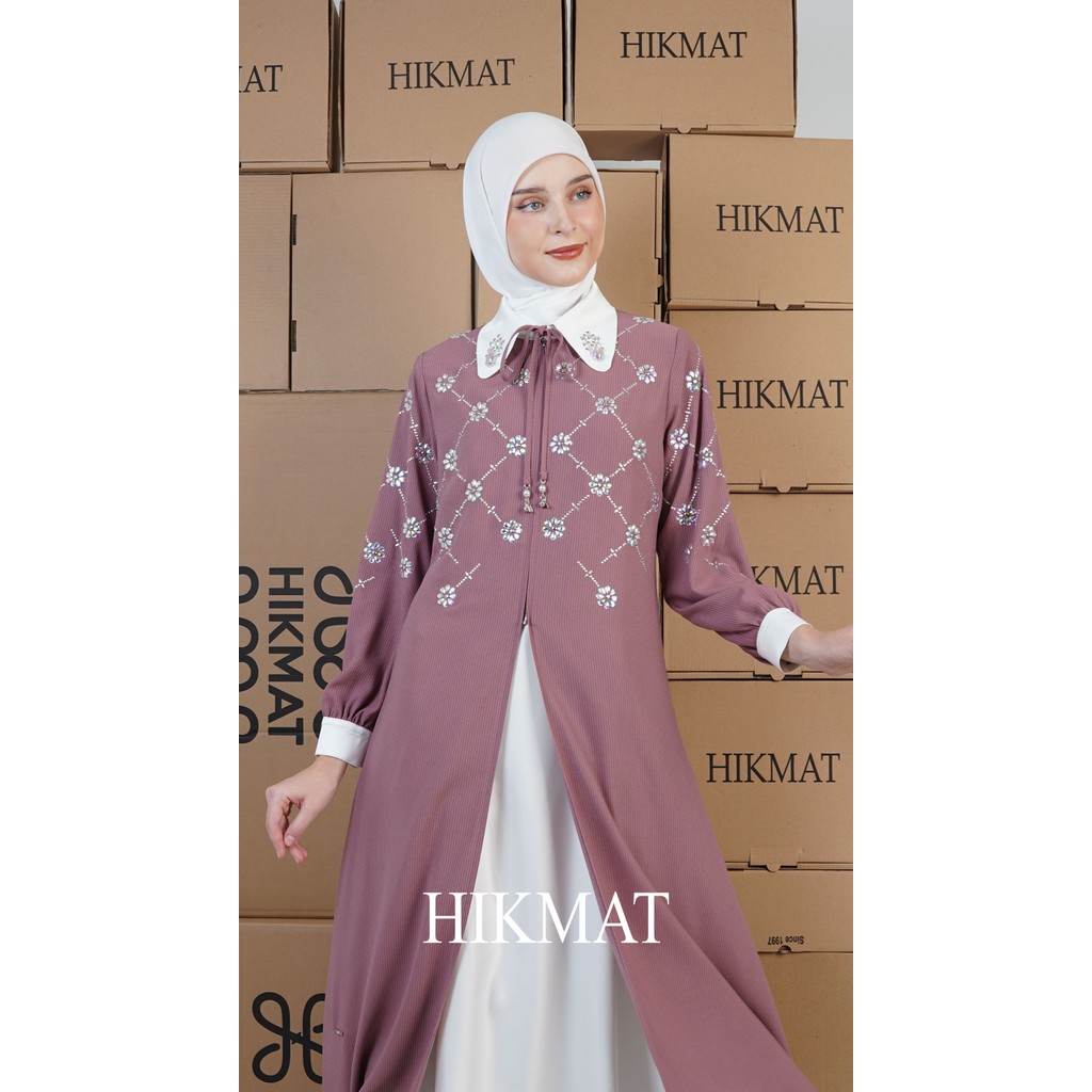 Hikmat Original Fashion A20255 - Abaya Hikmat  - Noerbutikmuslim - Gamis lebaran - Gamis Mewah - Gam