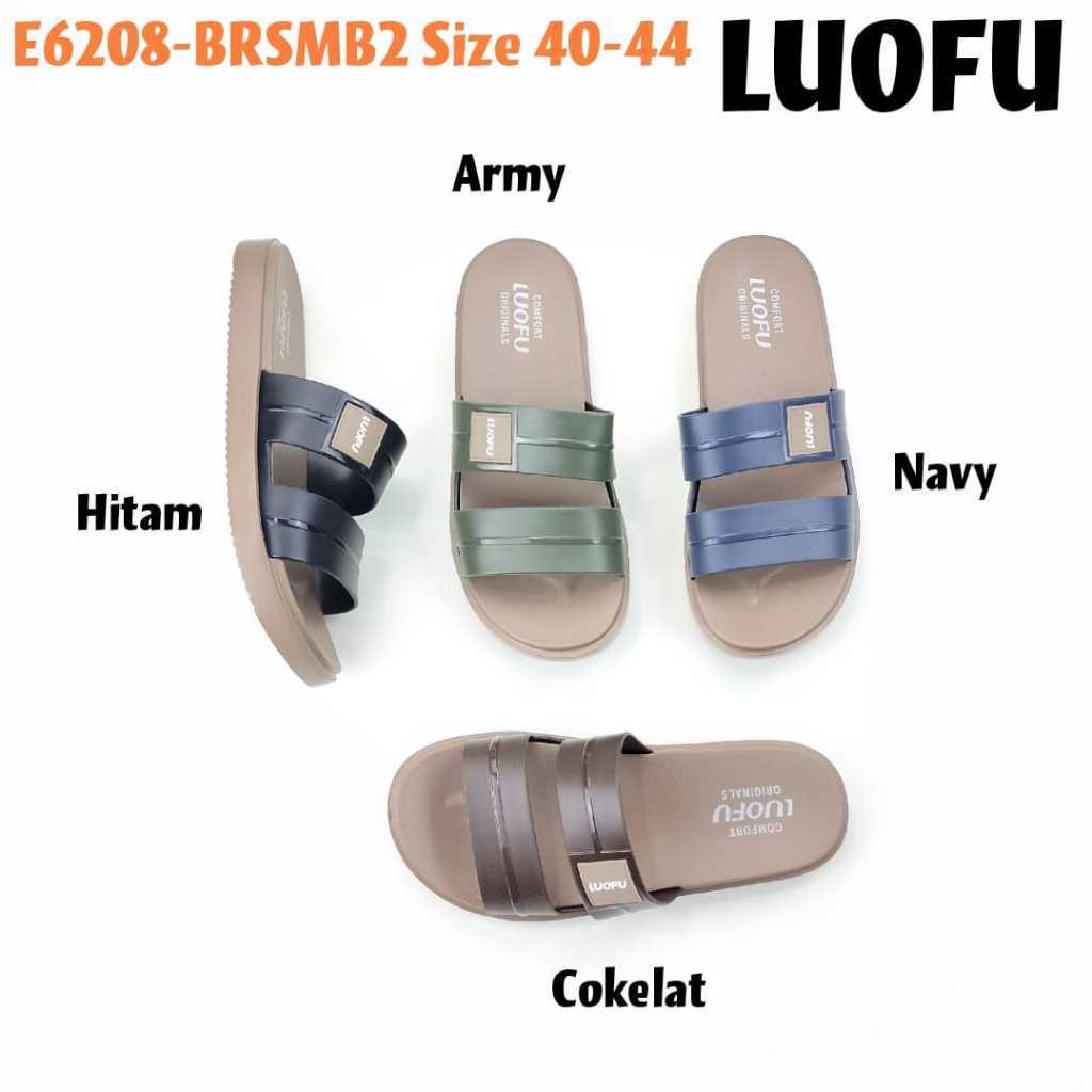 LUOFU E6208-BRSMB2 ORIGINAL jelly sandal karet empuk murah pria selop sandal cowok import sendal ban