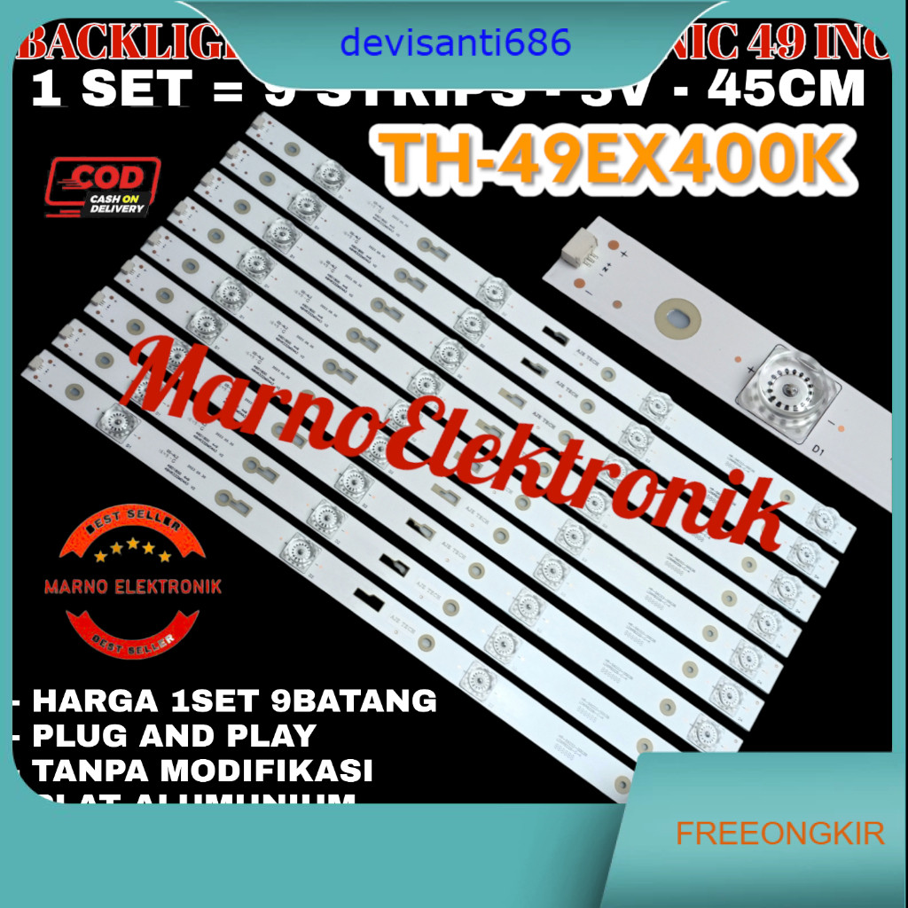 BACKLIGHT TV LED PANASONIC 49 INC INCH TH-49EX400K TH49EX400K 49EX400K 49EX400 49EX LAMPU LED 3V 4K 