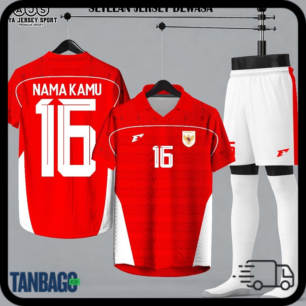 Jersey Cowok Sablon Nama + Nomor Futsal Bola Voli Keren Premium Setelan timnas Grade terbaru pria wa