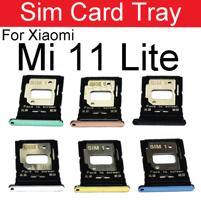 Sim Card Tray For Xiaomi Mi 11 Lite (Youth) 4G 5G Sim Tray Card Slot Hybrid Dual SIM   Card Reader A