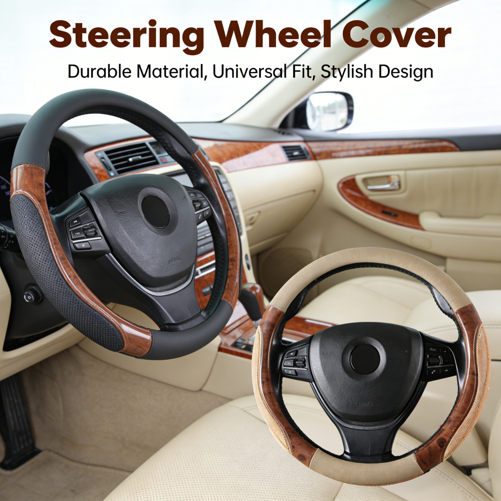 mobil stir cover setir sarung carbon avanza stir mobil Honda Jazz racing Sport Sintetis kayu kulit U