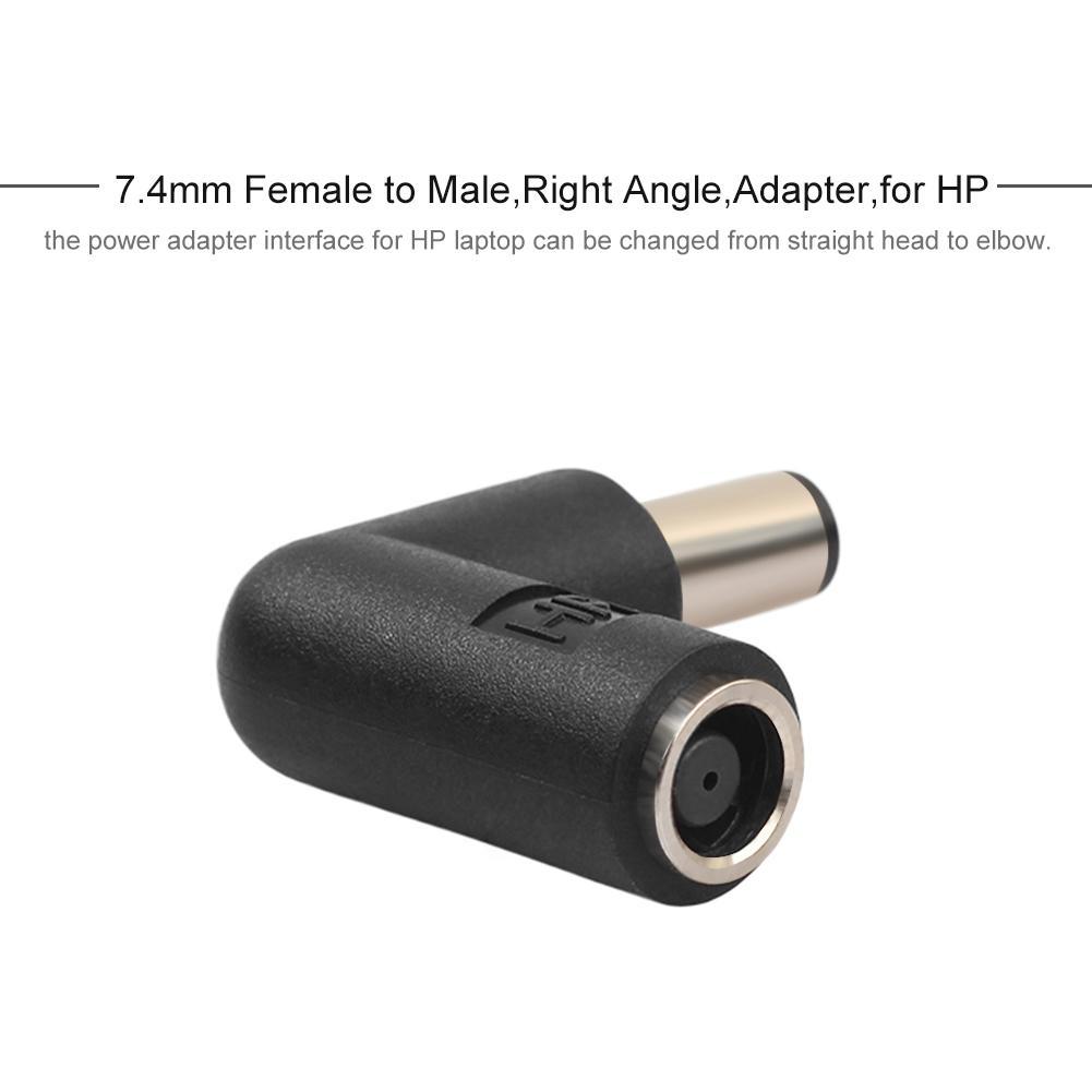 7.4mm Female to 7.4mm Male Right Angle Connector Adapter for HP Laptop