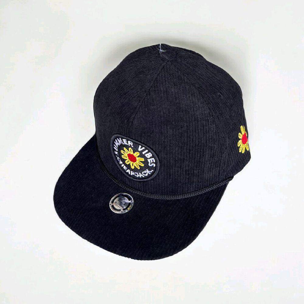 Dans - Summer Vibes Corduroy Snapback Cap – Topi Unisex Dewasa Flat Visor