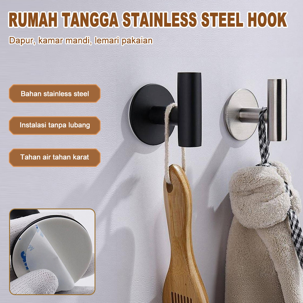 Gantungan Kaitan Baju Dinding Tempel Hook Wall Hanger Tempel Stainless Hook