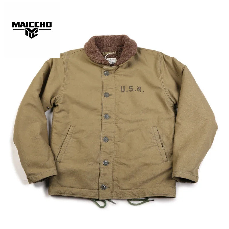 NON STOCK USN N-1 Deck Sherpa Lining Military Style Warm Coat 3 Colors