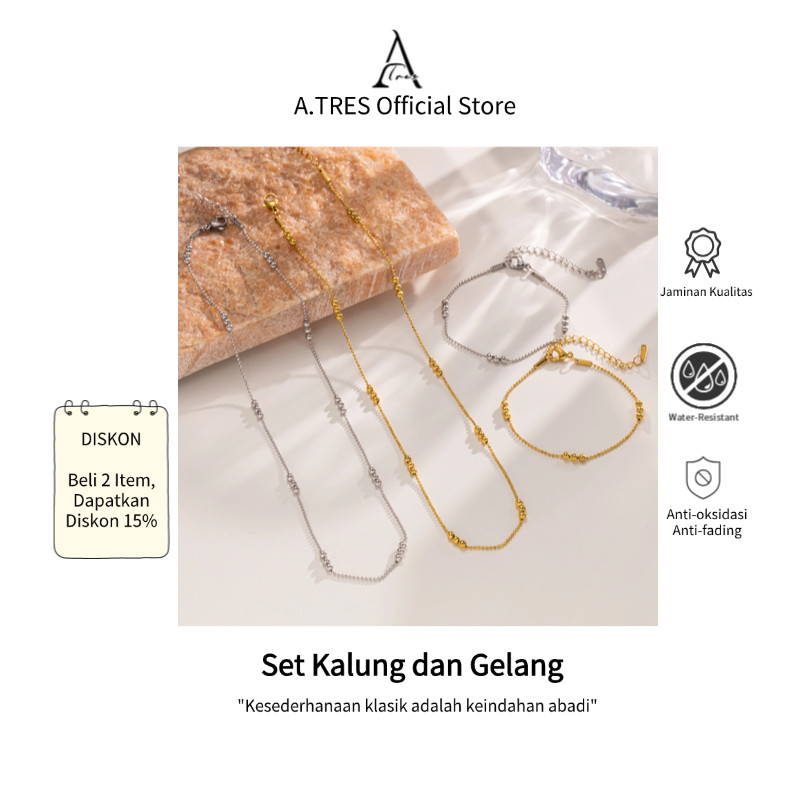Gelang Titanium Wanita Gelang Tali Serut Aesthetic Kalung Cewek Kalung Emas Wanita Set Kalung & Gela