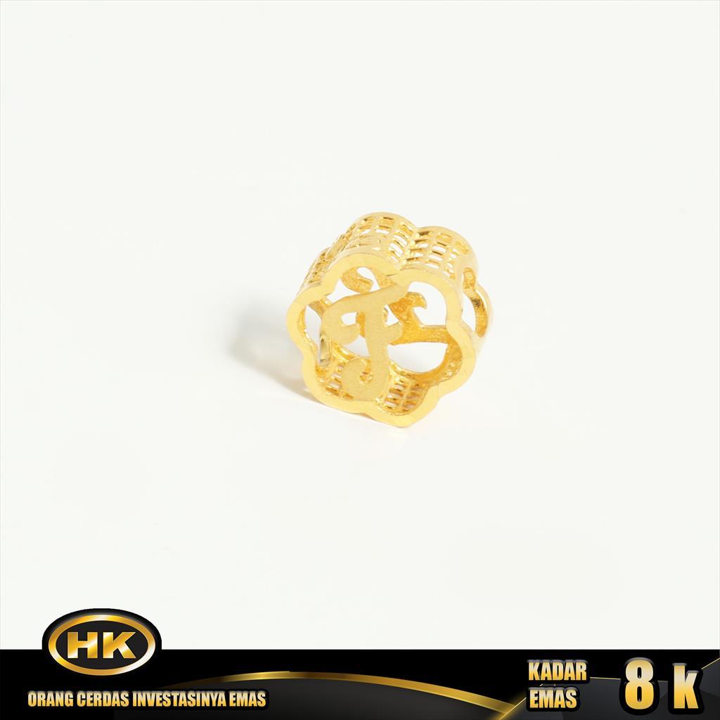 Liontin Emas 8K - Huruf F - HK Gold