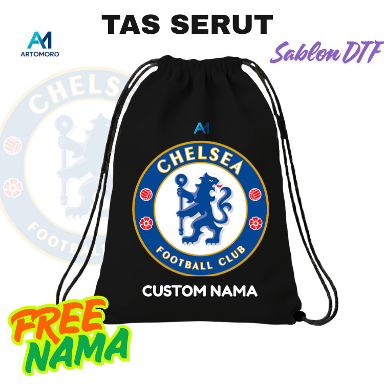 TAS SERUT Tas Serut Anti Air | Tas Serut Serbaguna | Tas Serut Motif Bola |TAS FUTSAL/BOLA | CHELSEA