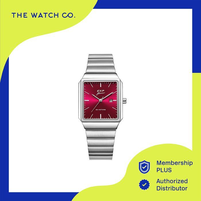 Jam Tangan Expedition Classic E6854LDBSSRE Women Quartz Band Silver Red 28x37mm