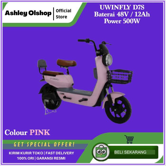 Sepeda Listrik Uwinfly D7S NEW Pengganti DF7 Dragonfly 7 ORI [PINK]