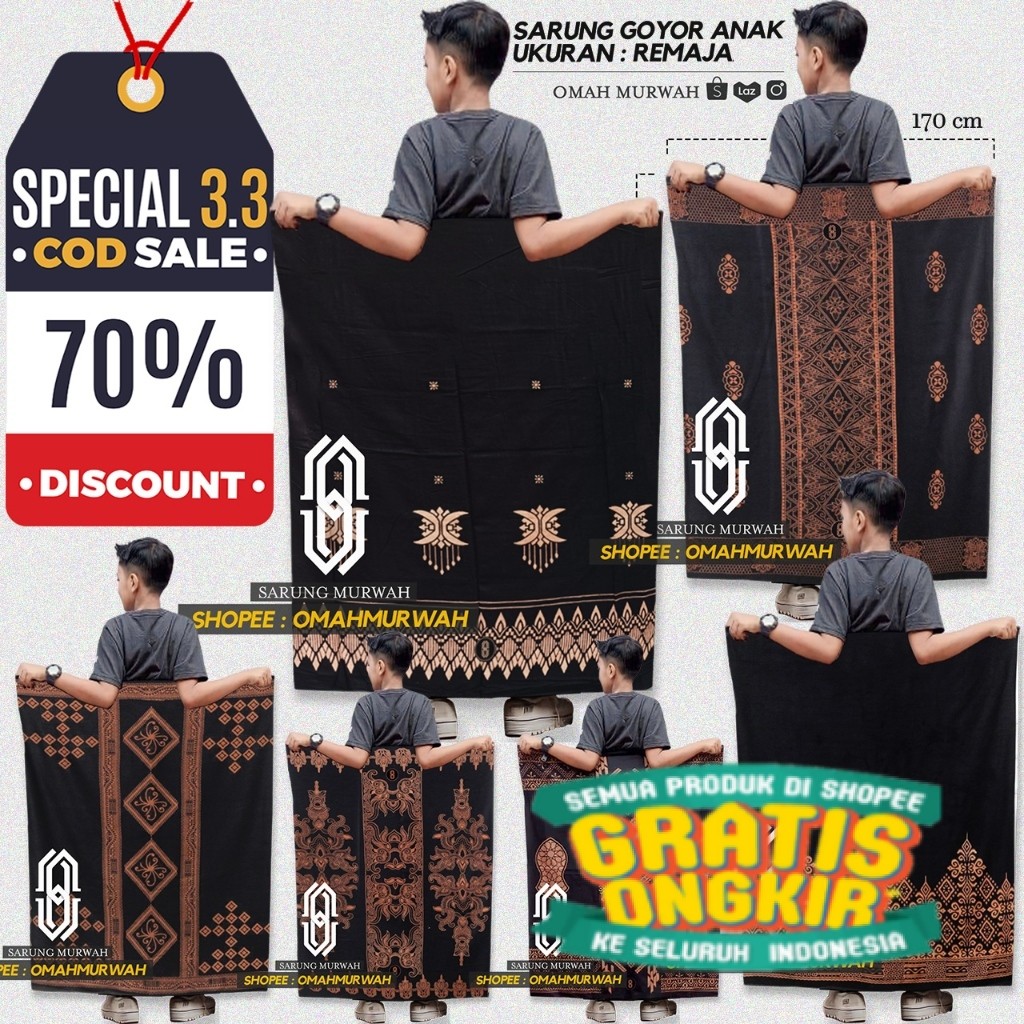 SARUNG BATIK ANAK (UMUR 6-14 TAHUN) EXCLUSIVE WADIMOR JUNIOR - SARUNG PRINTING ANAK - SARUNG ANAK GO