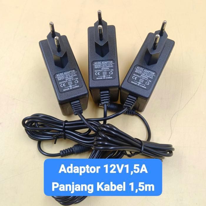 Adaptor 12V 1A 1,5A ginal copotan Modem Zte Huawei Fiberhome - 1,5 Ampere