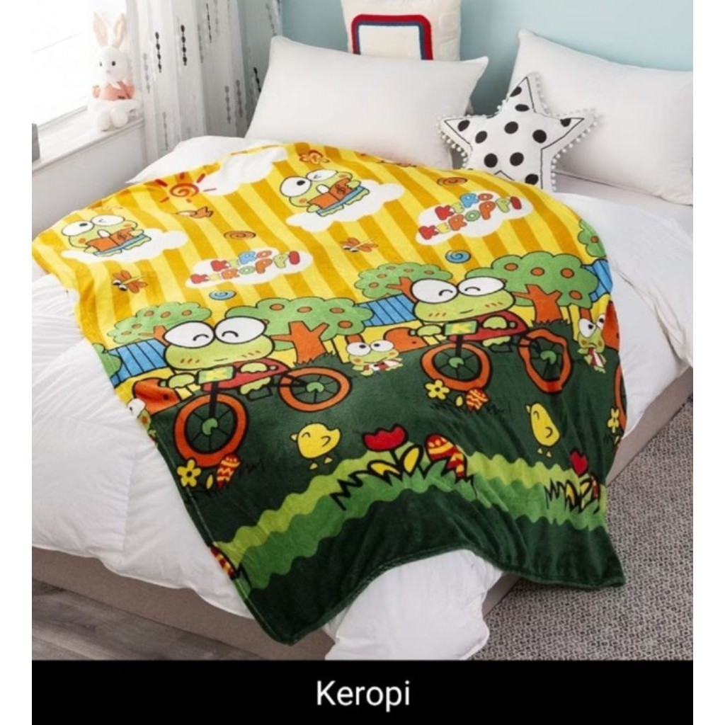 Selimut Bulu Dewasa Ukuran 180 x 120 cm Selimut Anak Macam Karakter / Selimut Bulu Halus Murah Lembu