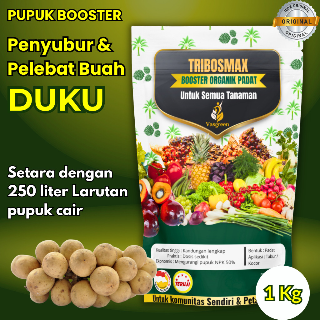 Pupuk Booster Organik Duku Cepat Berbuah 1kg – Perangsang Bunga & Pembesar Buah | Pelebat Buah Duku
