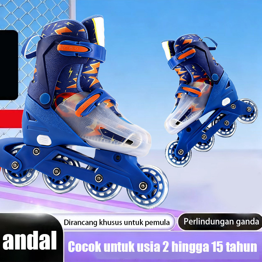 MTG-sepatu roda/sepatu roda anak/Sepatu Roda Anak Inline Roda Menyala LED Tanpa Cas Baterai Rangka A
