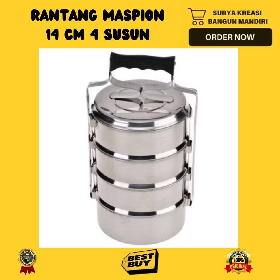 RANTANG SUSUN MASPION 14 CM STAINLESS SUSUN 4 - RANTANG STAINLESS 14 CM - RANTANG MASPION 4 SUSUN - 