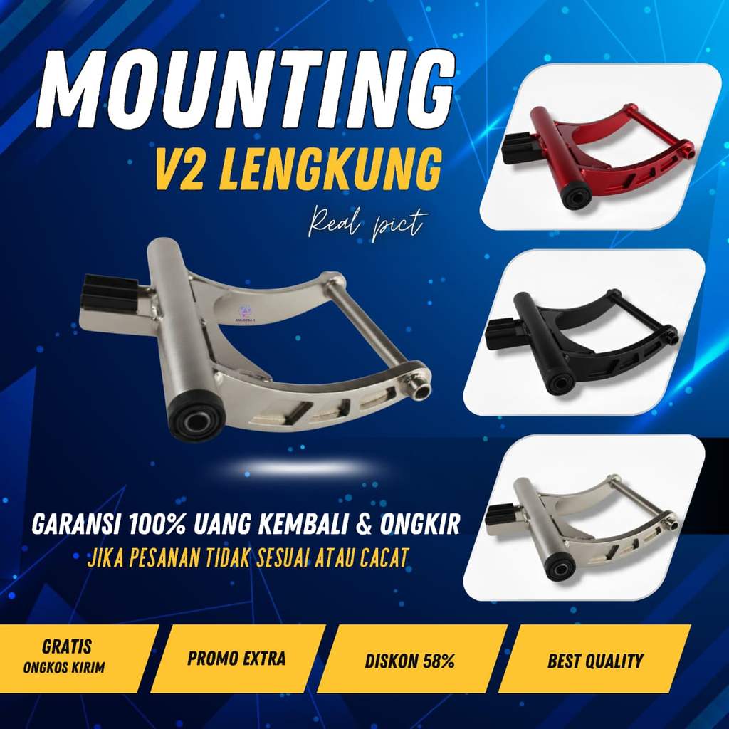 ENGINE MOUNTING MONTING BEAT SCOOPY FI/ESP KARBU 3CM 4CM 5CM 6CM 7CM - ANUGERAH CAHAYA MANDIRI
