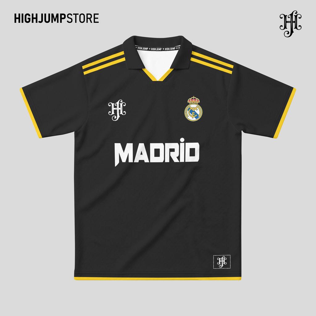 JERSEY RETRO REal Madrid Black Classic Vinrage Unisex fullprint