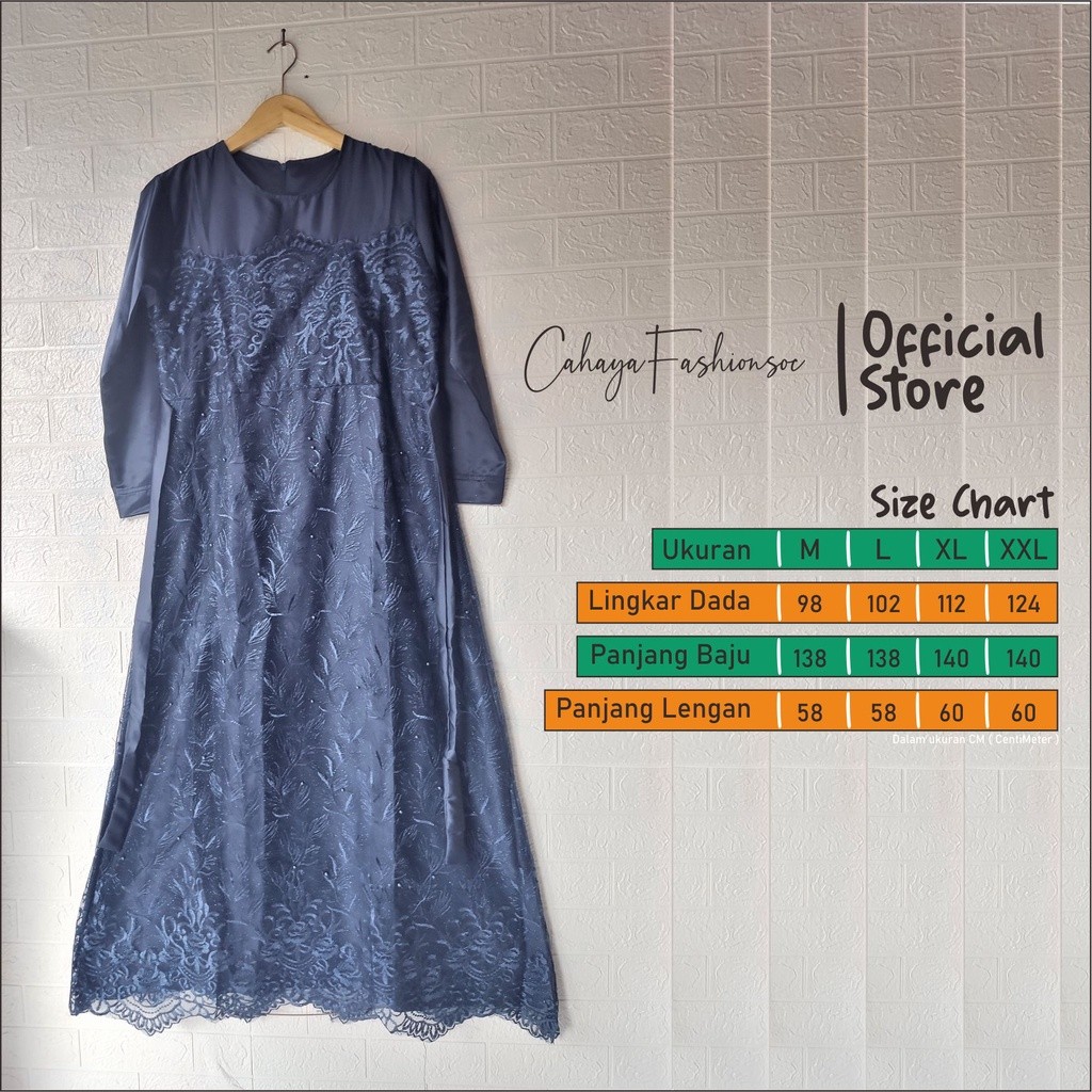 ( TERMURAH ) GAMIS PESTA JUMBO MEWAH BROKAT TILE MUTIARA AURA MAXY Gamis brokat jumbo XXXL