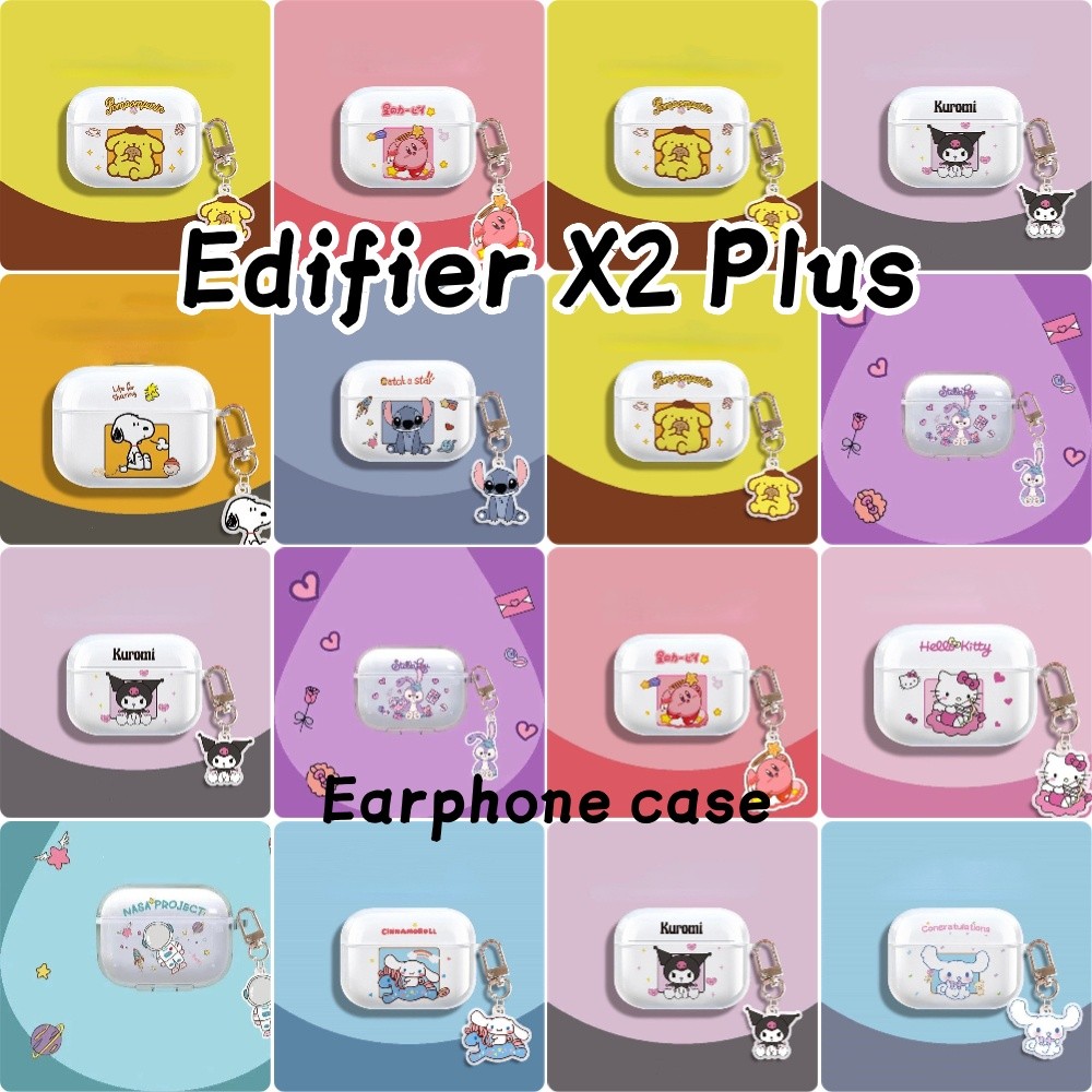 3Cideas Untuk Edifier X2 Plus Case Kartun transparan astronot Soft Silicone Earphone Case Cover