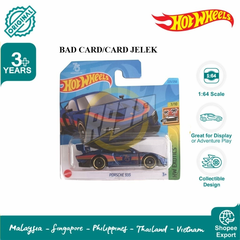 Hot Wheels Porsche 935 Blue Short Card - Cvradit