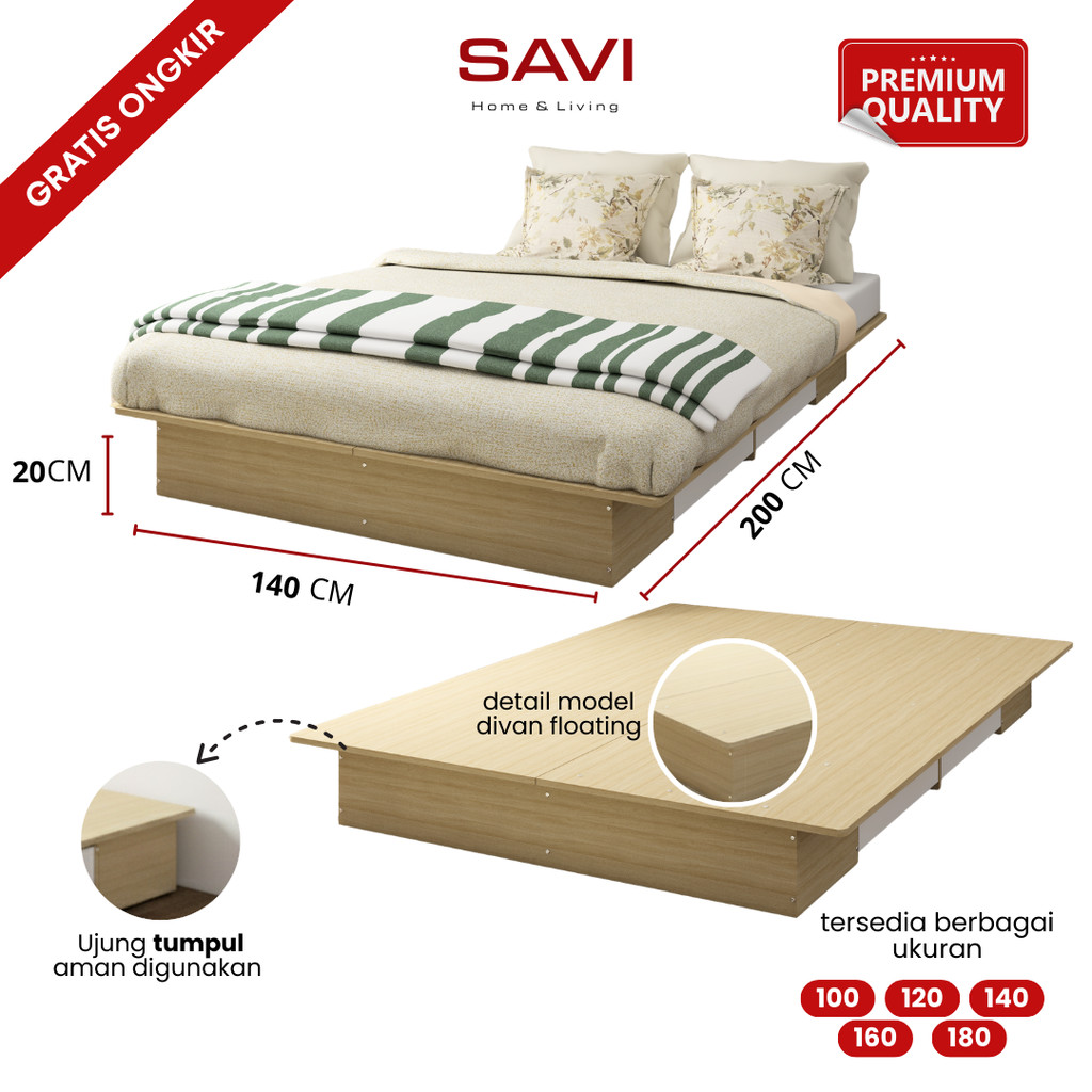 SAVI - CAMILLE BD140 Dipan / Ranjang / Tempat Tidur dengan Laci Penyimpanan / Divan 140 / Dipan Laci