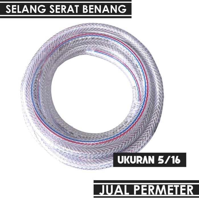 Selang air benang serat tebal 5/16 murah meteran buat Pompa DC dll