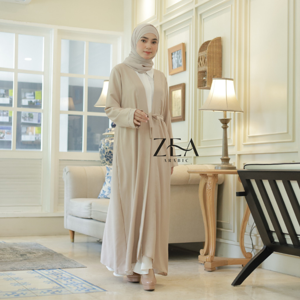 Outer Mecca  Abaya Outerwear  Long Cardigan  Gamis Polos by Zeaarabic - Zeaa