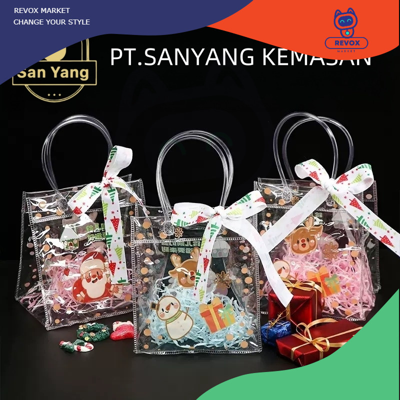 Totebag Transparant | Tas Mika PVC Transparan | Tas Mika Souvenir Ulang Tahun Bening/Tas Belanja/Goo